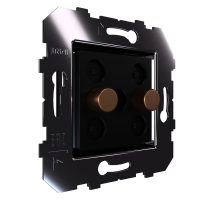 Сценарный выключатель 2-кн, Slim, модуль 45х45, Bus77, кнопки медь патинир. (DB-03-45-0215)