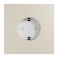 Рамка на 1 пост, Berlin Premium 05, розетка Schuko, алюм., бежевый