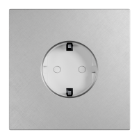 Рамка на 1 пост, Berlin Premium 05, розетка Schuko, алюм., сатин перекрест.