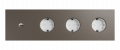 Рамка на 4 поста, Berlin Premium 05-1, розетка Schuko x3 + розетка RJ45 алюм., шоко