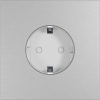 Рамка на 1 пост, Slim 09, розетка Schuko, алюм., сатин горизонт. (09P10108)