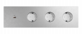 Рамка на 4 поста, Berlin Premium 05-1, розетка Schuko x3 + розетка RJ45 алюм., сатин перекрест.
