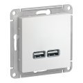Модуль розетки с USB A (2 порта) (M0401) Белый