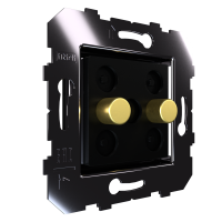 Сценарный выключатель 2-кн, Slim, модуль 45х45, dc, кнопки латунь полиров. (Ddc-03-45-0220)