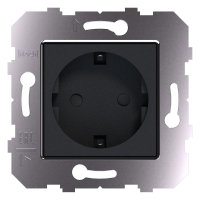 Модуль розетки Schuko, модуль 45х45, Черный (SLM0105)
