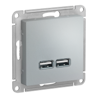 Модуль розетки USB A (2 шт), Серебристый