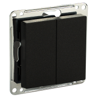 Сценарный выключатель 2-кл, модуль 55х55, Bus77, Черный