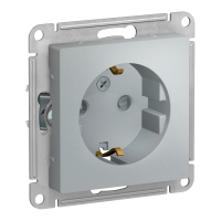 Модуль розетки со шторками (M0202) Серебристый