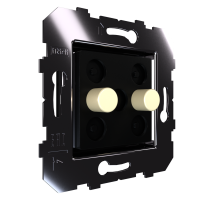 Сценарный выключатель 2-кн, Slim, модуль 45х45, dc, кнопки алюминий бежевый (Ddc-03-45-0207)