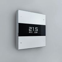 Сценарный выключатель, 3-кл, Berlin 00 с LED экраном термостата, Bus77, Белый