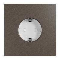 Рамка на 1 пост, Berlin Premium 05, розетка Schuko, алюм., шоко