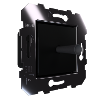 Сценарный выключатель 1-рычажный, Slim, модуль 45х45, Bus77, рукоятка тип 3, алюминий, черный (DB-03-45-3105)