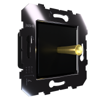 Сценарный выключатель 1-рычажный, Slim, модуль 45х45, Bus77, рукоятка тип 3, латунь полиров. (DB-03-45-3120)