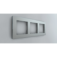 Рамка на 3 пост, Berlin 01, серебристый (01P302)