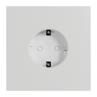 Рамка на 1 пост, Berlin Premium 05, розетка Schuko, алюм., белая