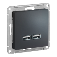 Модуль розетки USB A (2 шт), Графит