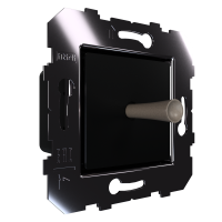 Сценарный выключатель 1-рычажный, Slim, модуль 45х45, dc, рукоятка тип 3, алюминий, шоко (Ddc-03-45-3106)