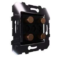 Сценарный выключатель 4-кн, Slim, модуль 45х45, dc, кнопки медь патинир. (Ddc-03-45-0315)