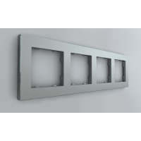 Рамка на 4 пост, Berlin 01, серебристый (01P402)