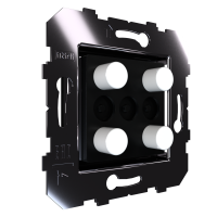 Сценарный выключатель 4-кн, Slim, модуль 45х45, Bus77 Lite, кнопки алюминий белый