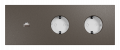 Рамка на 3 поста, Berlin Premium 05-1, розетка Schuko x2 + розетка RJ45 алюм., шоко