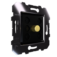 Сценарный выключатель 1-кн, Slim, модуль 45х45, Bus77 Lite, кнопки латунь полиров.