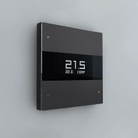 Сценарный выключатель, 3-кл, Berlin 00 с LED экраном термостата, Bus77, Черный