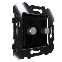 Сценарный выключатель 2-кн, Slim, модуль 45х45, Bus77, кнопки нерж. полиров. (DB-03-45-0221)