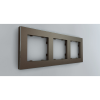 Рамка на 3 пост, Berlin 01, шоко (01P306)