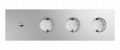 Рамка на 4 поста, Berlin Premium 05-1, розетка Schuko x3 + розетка RJ45 алюм., сатин горизонт.