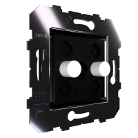 Сценарный выключатель 2-кн, Slim, модуль 45х45, Bus77, кнопки алюминий белый (DB-03-45-0201)