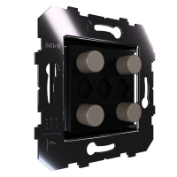 Сценарный выключатель 4-кн, Slim, модуль 45х45, dc, кнопки алюминий шоко (Ddc-03-45-0306)