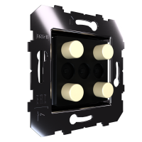 Сценарный выключатель 4-кн, Slim, модуль 45х45, dc, кнопки алюминий бежевый (Ddc-03-45-0307)