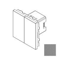 Сценарный выключатель, Amsterdam 02, 2-кл., модуль 71х71, Bus77, Серебристый
