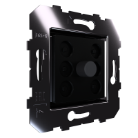 Сценарный выключатель 1-кн, Slim, модуль 45х45, Bus77 Lite, кнопки алюминий черный