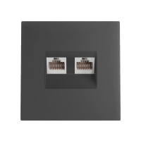 Модуль RJ 45 двойной, Amsterdam 02, Графит softtouch