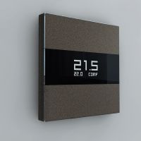 Сценарный выключатель, 3-кл, Berlin 00 с LED экраном термостата, Bus77, Шоко