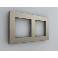 Рамка на 2 пост, Berlin 01, шампань (01P203)