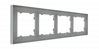 Рамка на 4 поста, Milan, серебристая (07P402)