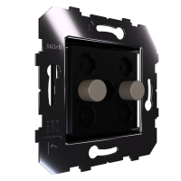 Сценарный выключатель 2-кн, Slim, модуль 45х45, dc, кнопки алюминий шоко (Ddc-03-45-0206)