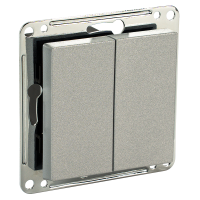 Сценарный выключатель 2-кл, модуль 55х55, Lite, Серебристый
