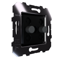 Сценарный выключатель 2-кн, Slim, модуль 45х45, Bus77, кнопки алюминий графит (DB-03-45-0204)