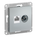Модуль TV + RJ-45 (M1502) Серебристый