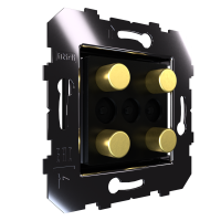 Сценарный выключатель 4-кн, Slim, модуль 45х45, dc, кнопки латунь полиров. (Ddc-03-45-0320)